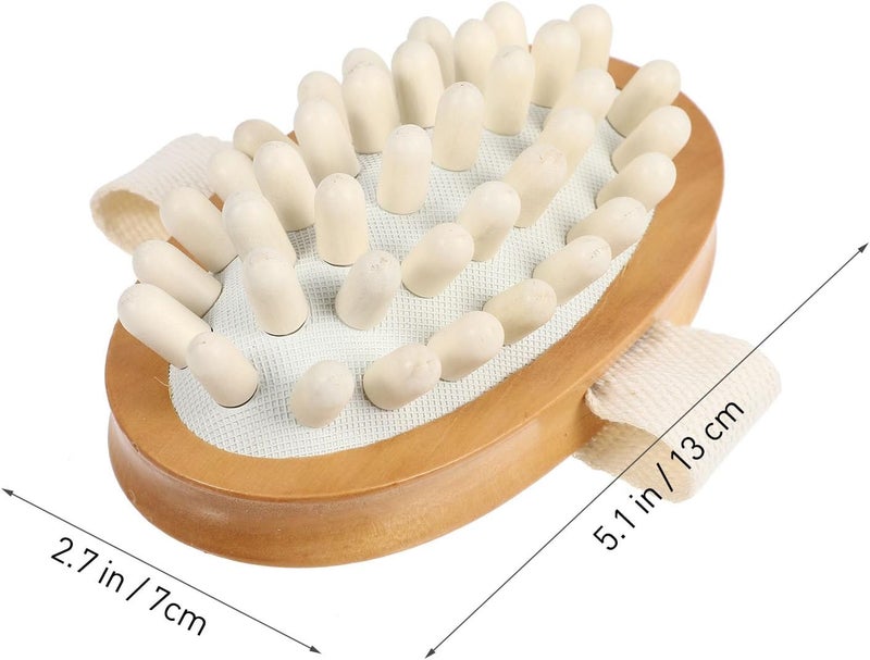 IMIKEYA 2pcs Wood Handle Body Massage Brush and Dry Skin Exfoliator Bath Brush for Full Body Care and Skin Renewal - Image 2
