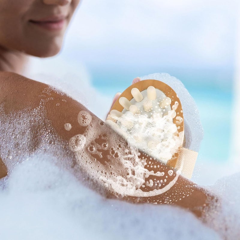 IMIKEYA 2pcs Wood Handle Body Massage Brush and Dry Skin Exfoliator Bath Brush for Full Body Care and Skin Renewal - Image 5