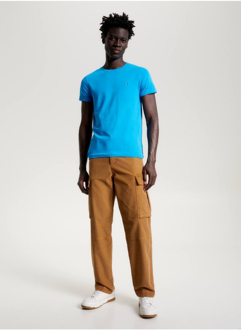 TOMMY HILFIGER Men's Crew Neck Extra Slim T-Shirts - Cotton, Blue  - Image 5