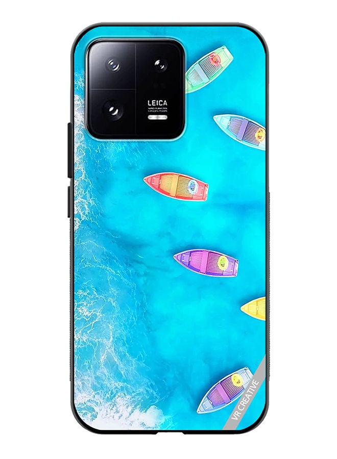 VR CREATIVE Protective Case Cover For Xiaomi 13 Water Boat Enjoy The Moment Design Multicolour - Image 1