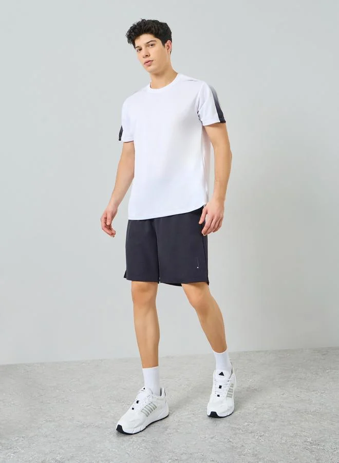 Styli Men White Short Sleeve T-Shirt and Shorts Set