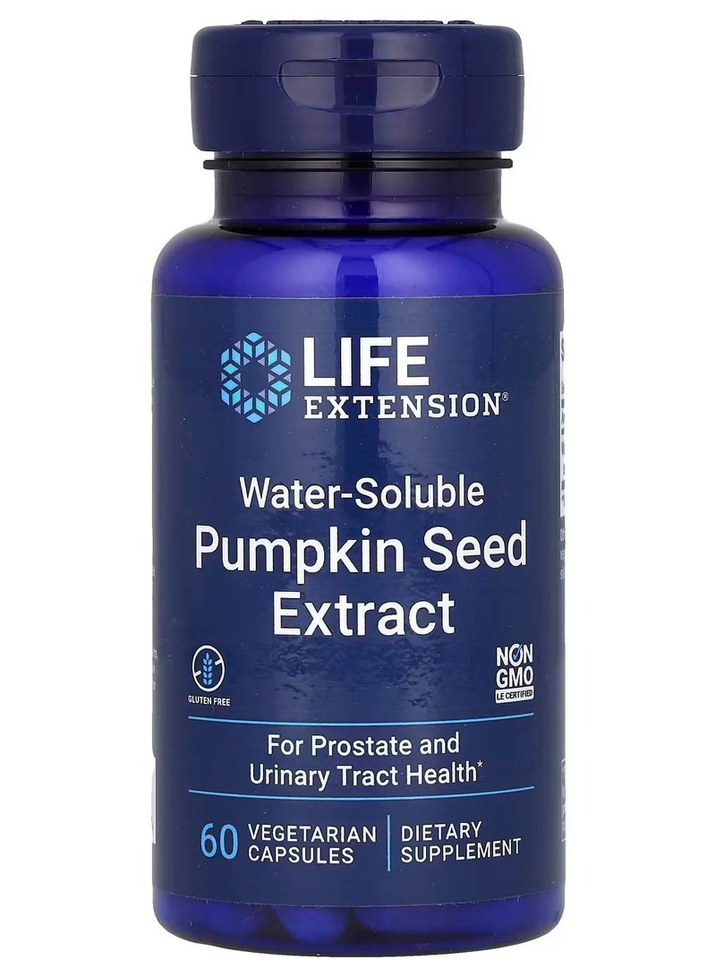 لايف إكستنشن Life Extension، مستخلص بذور اليقطين القابل للذوبان في الماء، 60 كبسولة نباتية (262 مجم لكل كبسولة) - Image 1