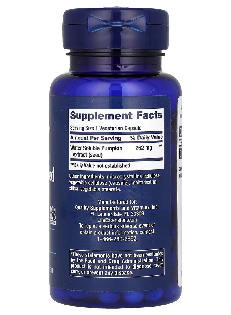 لايف إكستنشن Life Extension، مستخلص بذور اليقطين القابل للذوبان في الماء، 60 كبسولة نباتية (262 مجم لكل كبسولة) - Image 2