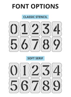 Y&D Curb Stencil Kit for Address Painting, Reusable Plastic Numbers Stencils - 14 Mil Mylar Painting in Wall Wood Road Mailbox [4" Tall Numbers, 2 of Each]  - Image 3