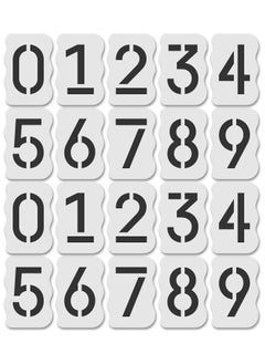 Y&D Curb Stencil Kit for Address Painting, Reusable Plastic Numbers Stencils - 14 Mil Mylar Painting in Wall Wood Road Mailbox [4" Tall Numbers, 2 of Each]  - Image 1