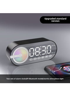 Bedroom Glowing Clock Soundbox Black [Standard version] clock + alarm clock + Bluetooth + pluggable card + colorful lights + power display