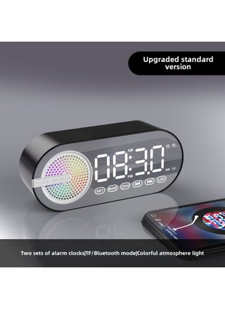 Bedroom Glowing Clock Soundbox Black [Standard version] clock + alarm clock + Bluetooth + pluggable card + colorful lights + power display - pzsku/ZEF177023CA25542CCC3BZ/45/1746219436/657c0ed5-092a-4185-889c-c40cefb24f25