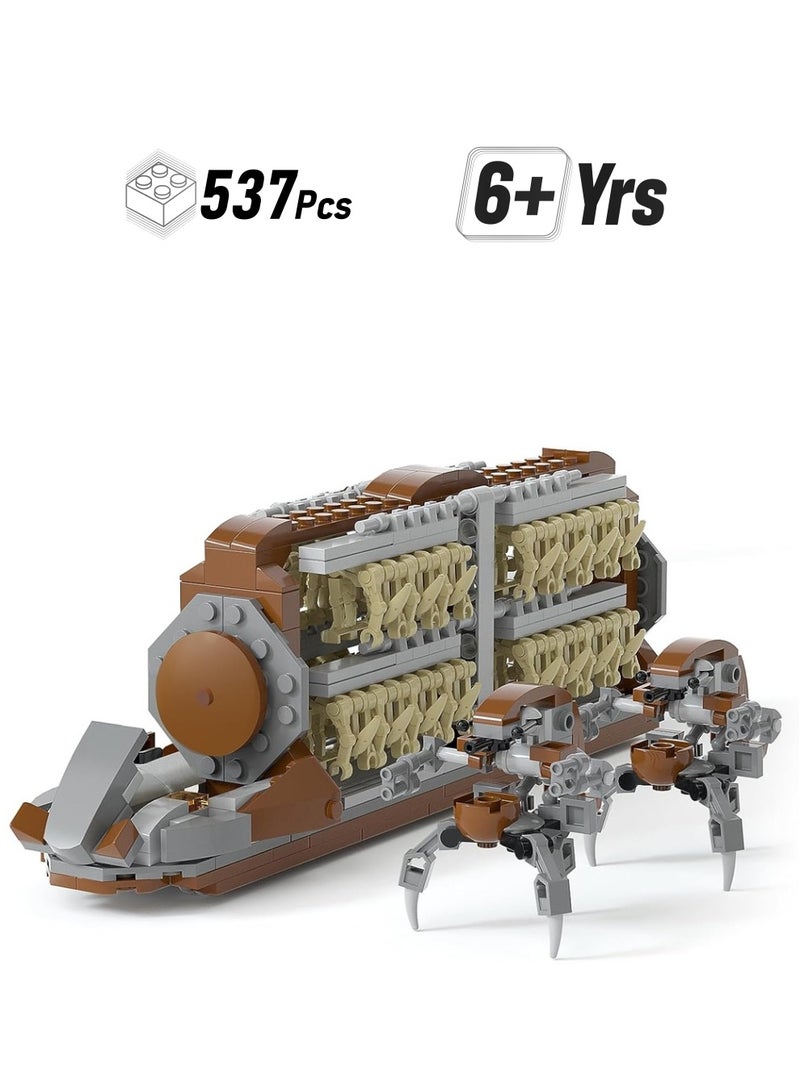 ELLEGLAM 32-Piece Combat Soldier Army Clanker Platoon Assault Craft Building Kit with 2 Robot Action Figure Brick Set, Toy Gift for Boys Ages 6-12 (537 Pieces) - Image 1