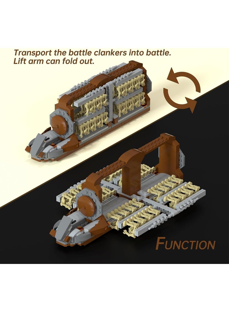 ELLEGLAM 32-Piece Combat Soldier Army Clanker Platoon Assault Craft Building Kit with 2 Robot Action Figure Brick Set, Toy Gift for Boys Ages 6-12 (537 Pieces) - Image 4