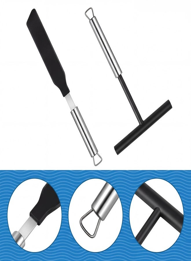 Qulkws 2 Pack Crepe Spreader and Spatula Kit Stainless Steel Crepe Spreader Tool 13.4 Inch Spatula Turner 8 Inch T-Shaped Batter Spreaders Pancake Tool Fit Crepes Pan Maker - Image 5