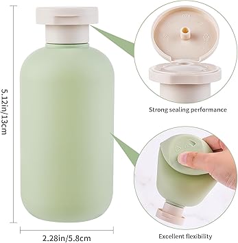 Squeeze Bottles 2 Pack 200 ML Refillable Plastic Travel Containers Empty Bottles With Disc Top Flip Cap Travel Accessories for Shampoo Creams Lotion Conditioner - Image 2