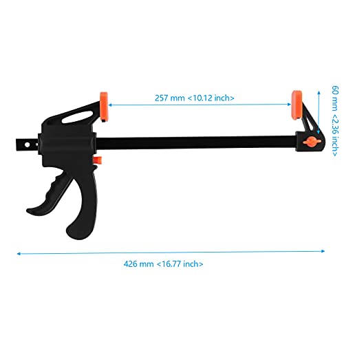 SEHOI 4 Pack 10 Inch Bar Clamp, Quick Grip Clamp with 16 Inch Spreader, Flexible One-Handed Ratchet Bar Clamp for Woodworking - Image 2