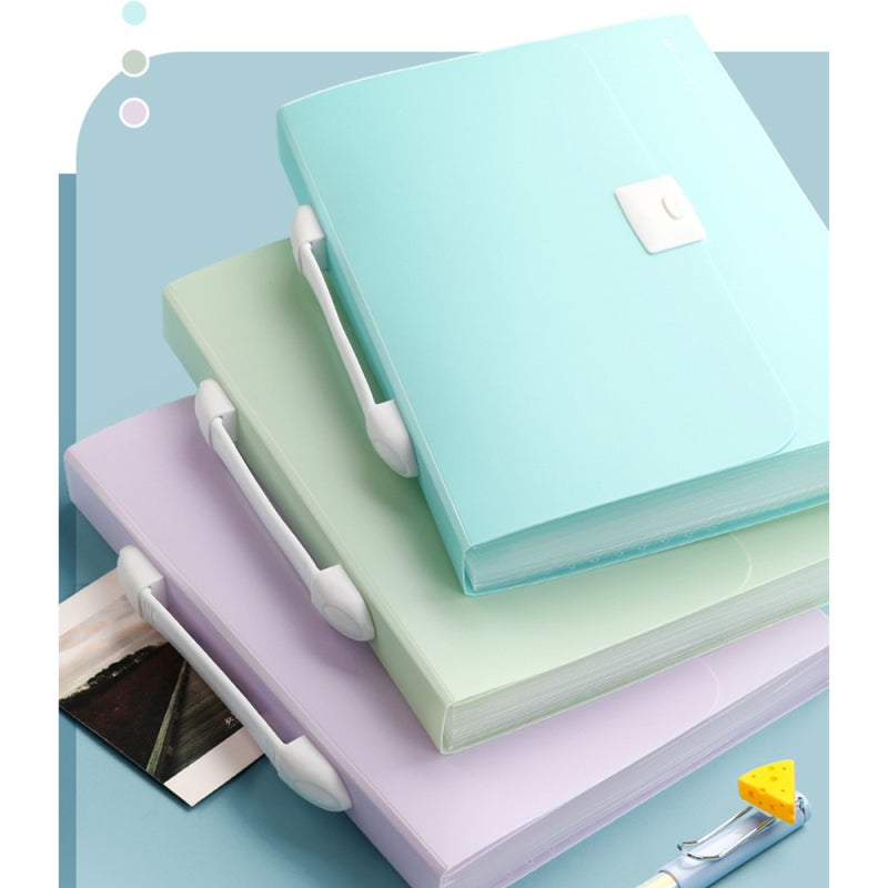 13-Pocket Expanding File Folder Organizer 13x10.2 Inches Portable Plastic Document Holder With 12 Labels Waterproof - Pink Accordion Folder For Home Office - Image 4
