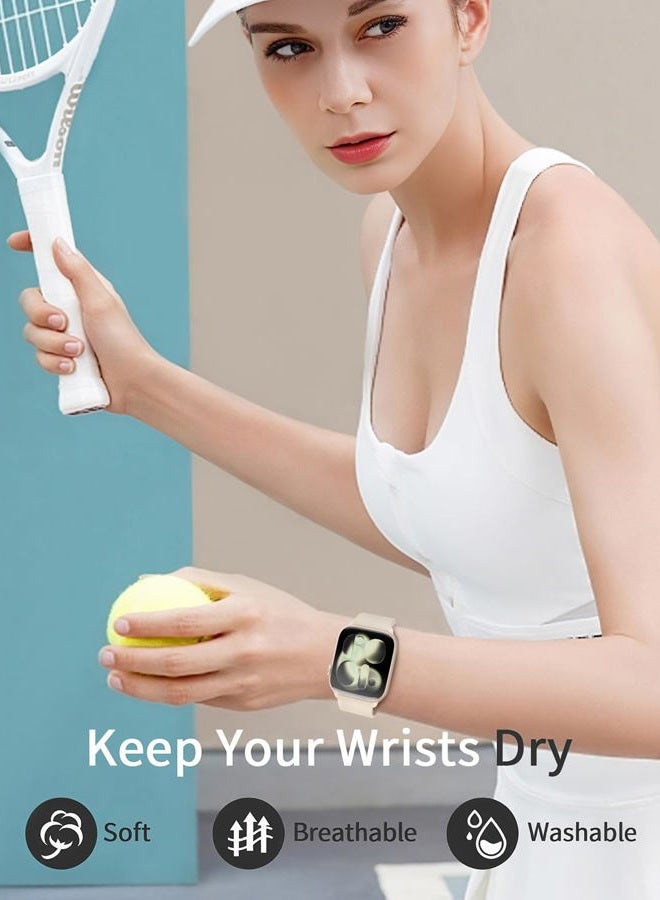 Sunnywoo Stretchy Nylon Band Compatible with Apple Watch Bands 42mm 40mm 41mm 38mm for Women Men, Sport Loop Band for iWatch Series 11 10 9 8 7 6 5 4, Se Adjustable Elastic Strap for Workout - Image 4