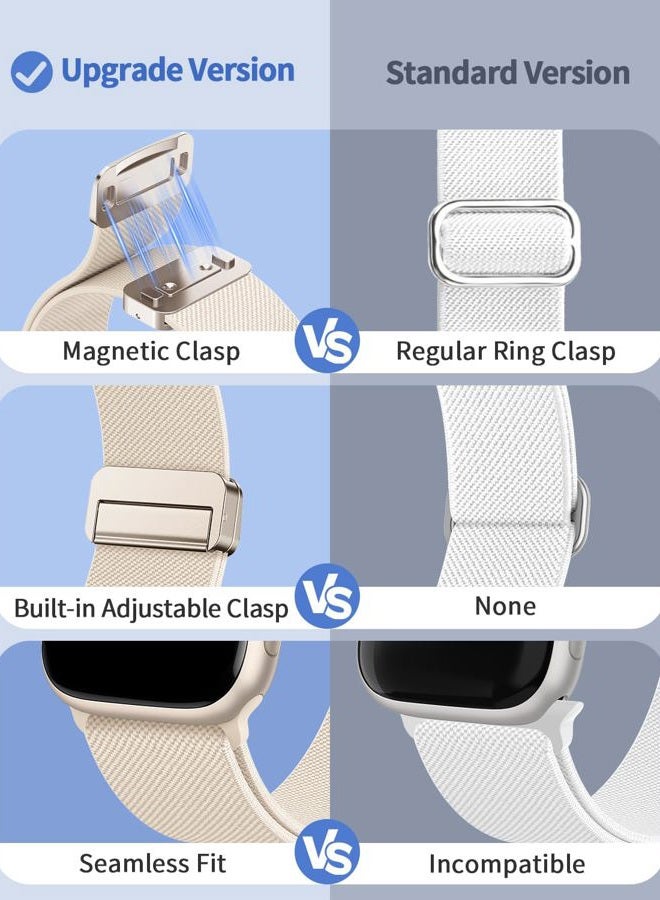 Sunnywoo Stretchy Nylon Band Compatible with Apple Watch Bands 42mm 40mm 41mm 38mm for Women Men, Sport Loop Band for iWatch Series 11 10 9 8 7 6 5 4, Se Adjustable Elastic Strap for Workout - Image 5