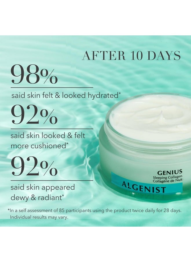 Algenist Algenist GENIUS Sleeping Collagen Night Cream - Firming Face Cream with Collagen, Collagen Amino Acids and Ceramides for a Visibly Smoother Complexion - Non-Comedogenic Skincare (2oz)  - Image 2