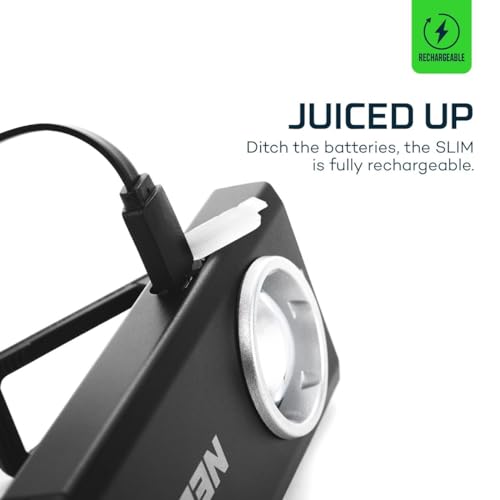 NEBO SLIM Pocket Flashlight | 500 Lumens, Rechargeable Mini EDC Work Light, Magnetic Base & Dimmable Brightness, Durable & Water Resistant, Includes Charging Cable — Black - Image 5