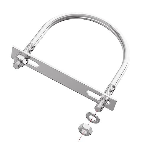 FOCMKEAS 4 Sets 304 Stainless Steel Round Bend U-Bolts 4.25"(108mm) Inner Width 5.59"(142mm) Length M10 with Nuts, Frame Plate, Washers, Accessories for Boat Trailer Axle Sailboat Trailer - Image 5