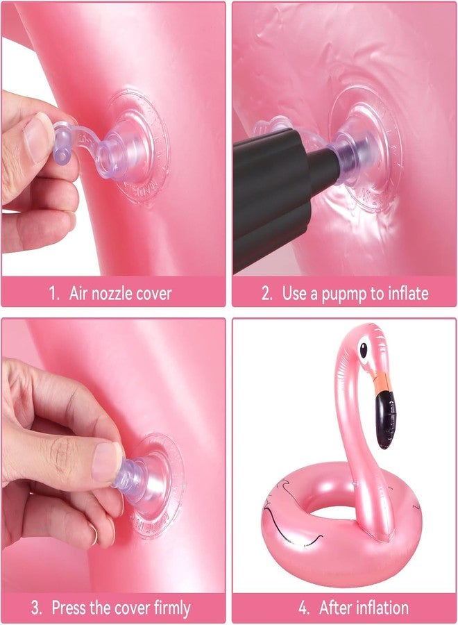 DHARNIX Inflatable Flamingo Pool Float Ring | Large Pink Swimming Tube with Anti-Leak Valve | Skin-Friendly PVC Swim Ring for Pool, Beach & Summer Party Fun - Image 4