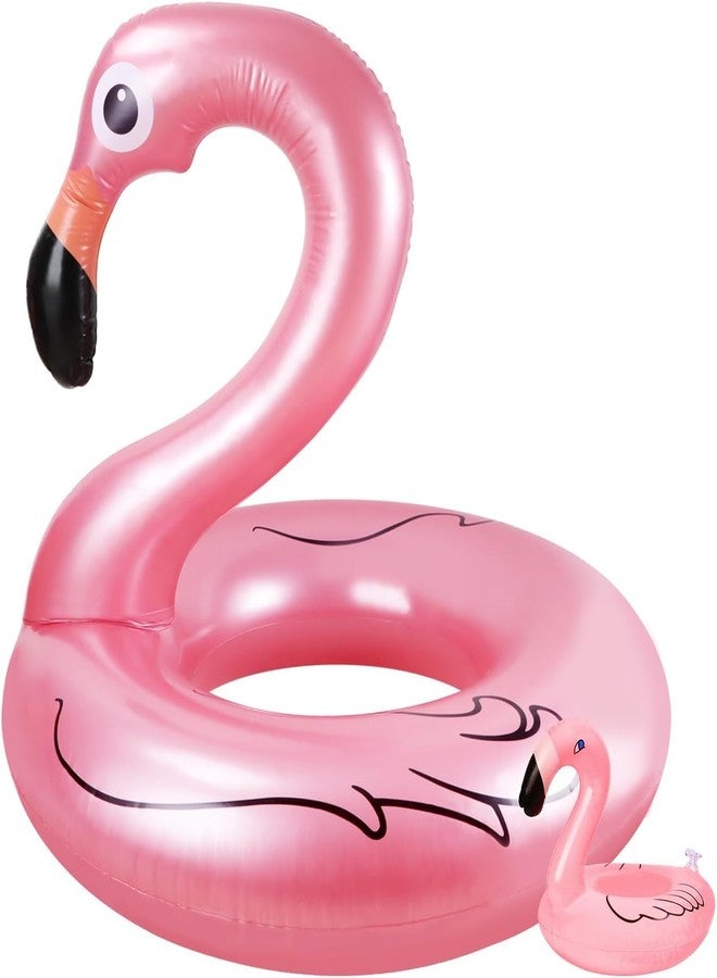 DHARNIX Inflatable Flamingo Pool Float Ring | Large Pink Swimming Tube with Anti-Leak Valve | Skin-Friendly PVC Swim Ring for Pool, Beach & Summer Party Fun - Image 5