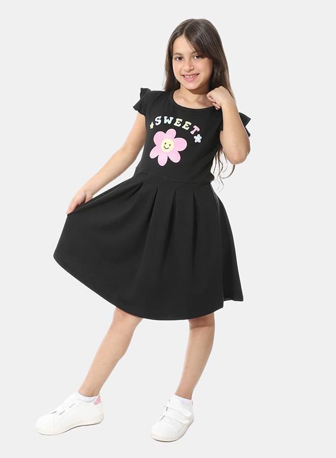 Red Circle Front Printed Dress g03 - Image 2