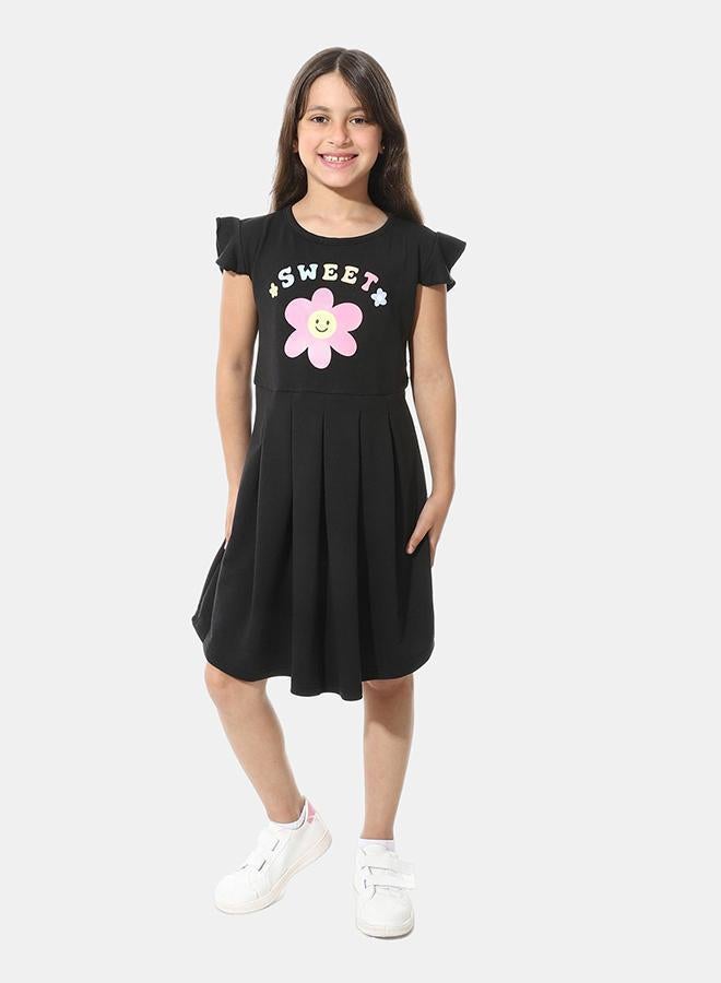 Red Circle Front Printed Dress g03 - Image 1