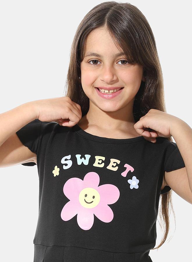 Red Circle Front Printed Dress g03 - Image 4