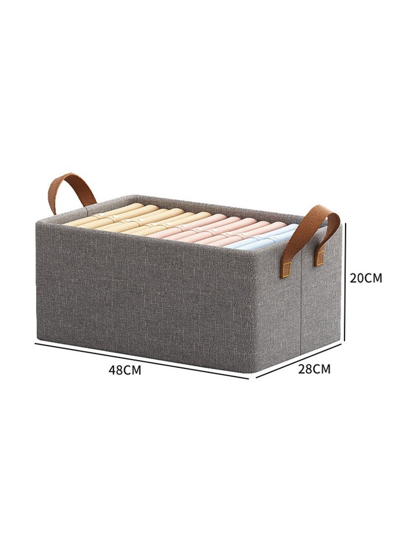 XiuWoo 6 Pack Foldable Wardrobe Clothes Organizer, Jeans Drawer Closet Organizer, Fabric Organizer Storage Bins, Closet Organizer Basket, Bedroom Clothes Storage Organization Box with Reinforced Handle - Image 5