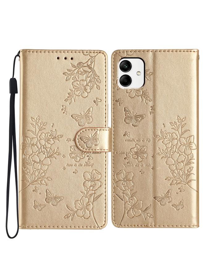erorex Case For Samsung Galaxy A04 Butterflies and Flowers Leather Phone Case - Image 1