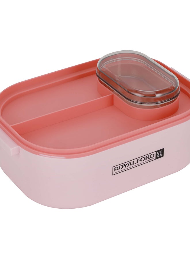 Royalford 950ml Lunch Box with Spoon - RF12175, Plastic rectangular tiffin with lid, leak-proof spacer, sturdy locks, and spill-proof design. BPA-free, odor-free PP polymer. Multicolour 950ml - Image 5