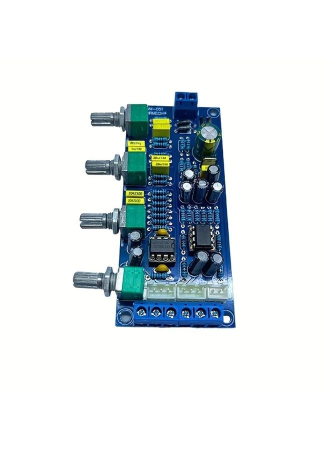 NE5532 HiFi Audio Preamp Tone Control Board Single Power Supply Blue LED Display - Image 1