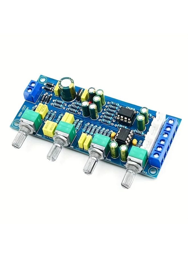 NE5532 HiFi Audio Preamp Tone Control Board Single Power Supply Blue LED Display - Image 2