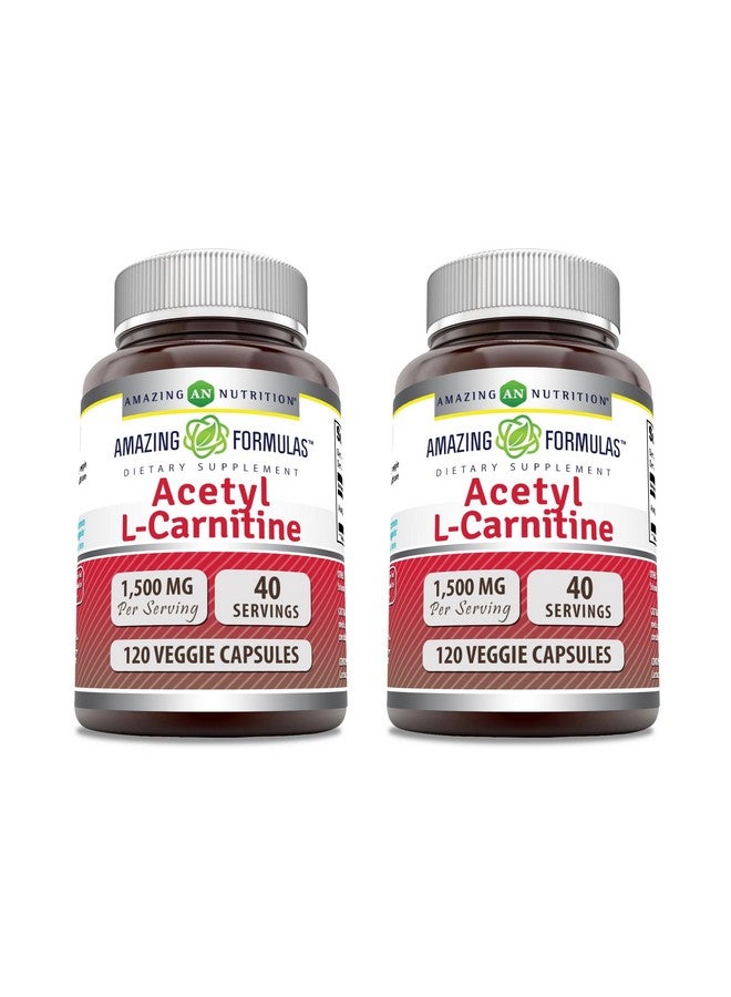 Amazing Nutrition Amazing Formulas Acetyl L-Carnitine 1500 Mg Per Serving Veggie Capsules Supplement | Non-GMO | Gluten Free | Made in USA | Suitable for Vegetarians (120 Count) | Pack of 2 - Image 1