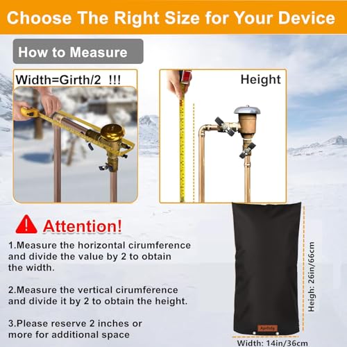 Aprllolg Backflow Preventer Insulation Cover, Pipe Insulation Covers Winter Freeze Protection,Irrigation Sprinkler Valve / Water Well Pump Insulated Pouch for Outside (Black, 14" W x 26" H) - Image 4