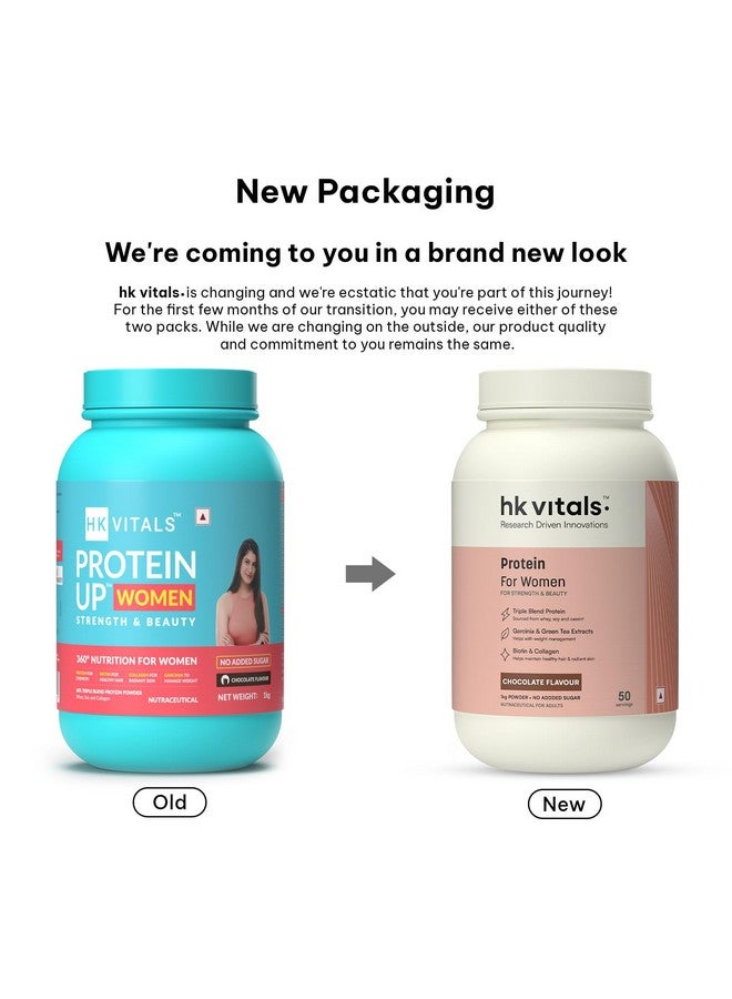 HEALTHKART هيلث كارت hk فيتالز بروتين للنساء مع مزيج ثلاثي من البروتين (شوكولاتة، 1 كجم / 2.2 رطل) | كولاجين، فيتامين C، E وبيوتين | من أجل القوة والجمال - Image 2