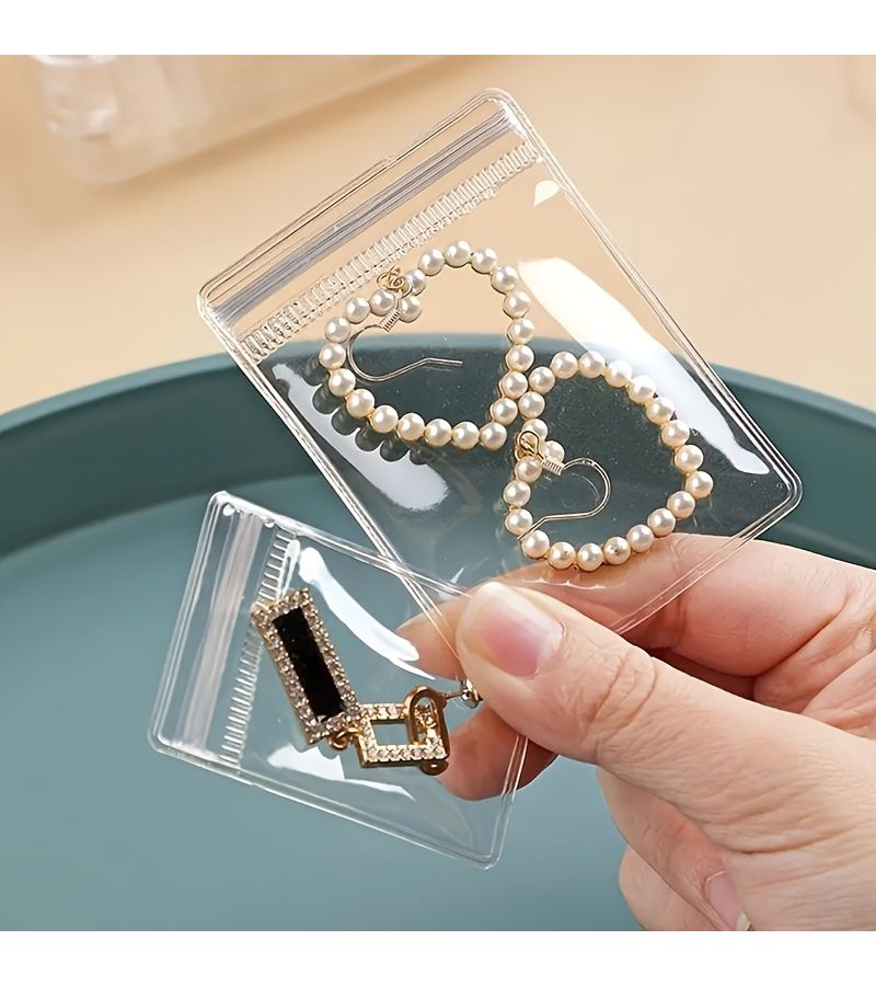 50pcs Small Transparent Self Sealing Storage Bags Reusable Jewelry Packaging - Image 3
