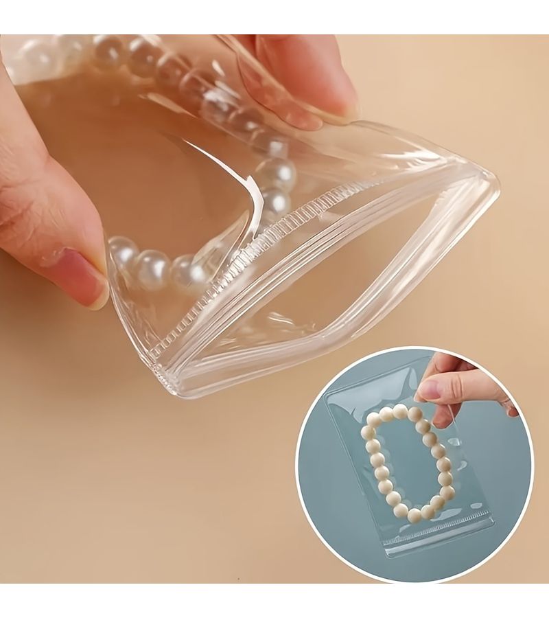 50pcs Small Transparent Self Sealing Storage Bags Reusable Jewelry Packaging - Image 4
