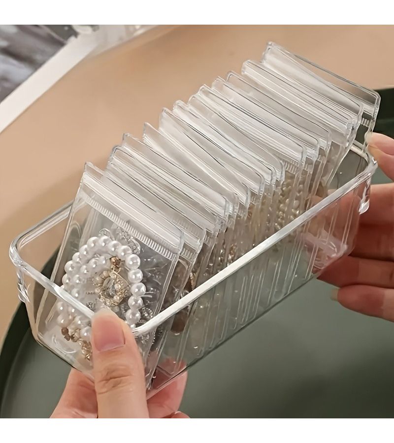 50pcs Small Transparent Self Sealing Storage Bags Reusable Jewelry Packaging - Image 2