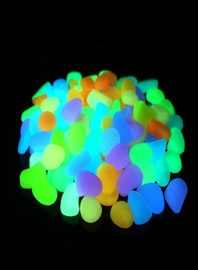 Shiny Stone 120pcs Glow in The Dark Fish Tank Aquarium Pebbles,Rocks, Glowing Gravel Luminous Stones for Aquarium Succulent Garden Gift Decoration (Mixed Color) - Image 1