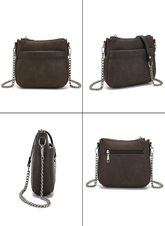 Idesort Small Crossbody Bag for Women Soft Vegan Leather Shoulder Purses Handbags with wallet Coffee - Image 5