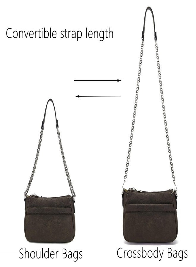 Idesort Small Crossbody Bag for Women Soft Vegan Leather Shoulder Purses Handbags with wallet Coffee - Image 3