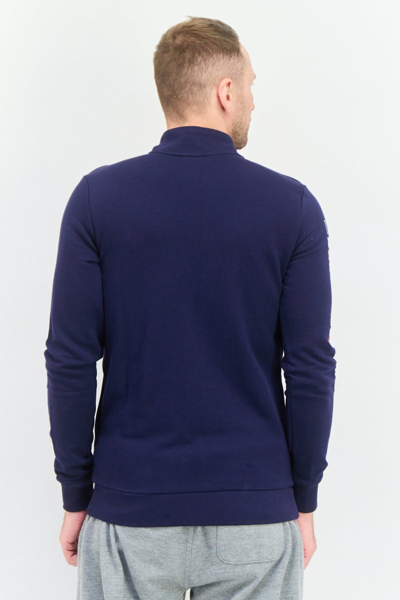 PUMA Men Slim Fit Long Sleeves Outdoor Sweatshirt, Navy - Image 3