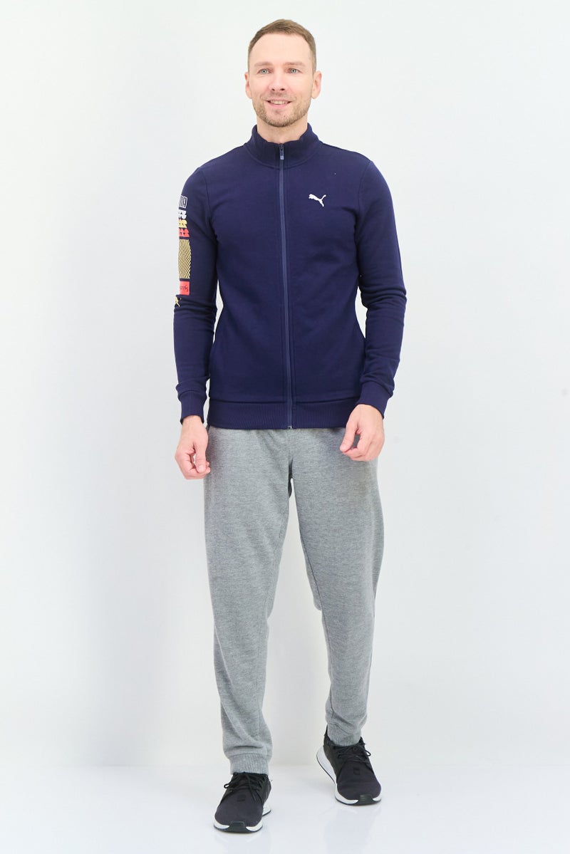 PUMA Men Slim Fit Long Sleeves Outdoor Sweatshirt, Navy - Image 4