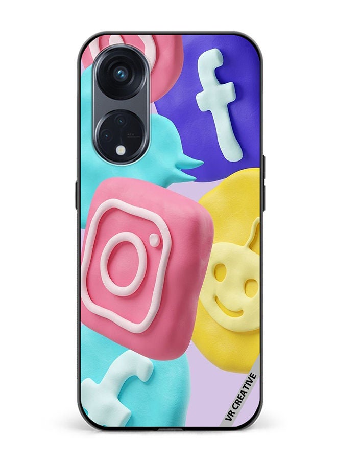 VR CREATIVE Protective Case Cover For Oppo Reno8 T 5G Icon Design Multicolour - Image 1