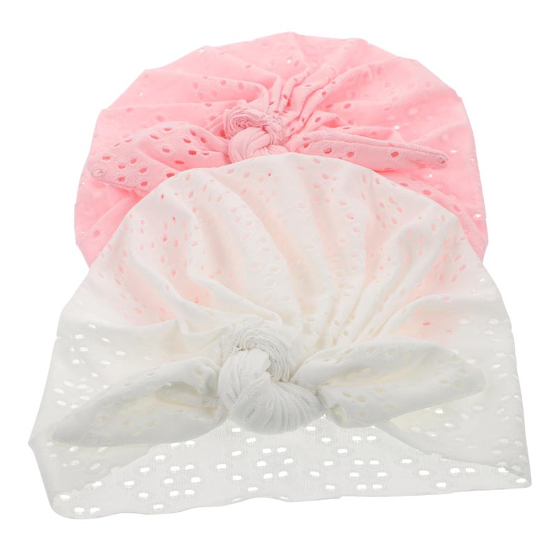 2Pcs Breathable Spring Autumn Infant Hats Hollow Out Design For Outdoor Daily Wear - Image 2