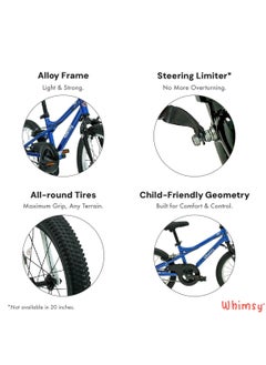 Whimsy Whimsy - Pro Aluminum 16" Kids Bike Lightweight Aluminum Frame, 2-Minute Assembly, Handbrake, Child-Friendly Cycle, Adjustable Saddle - Blue  - Image 4