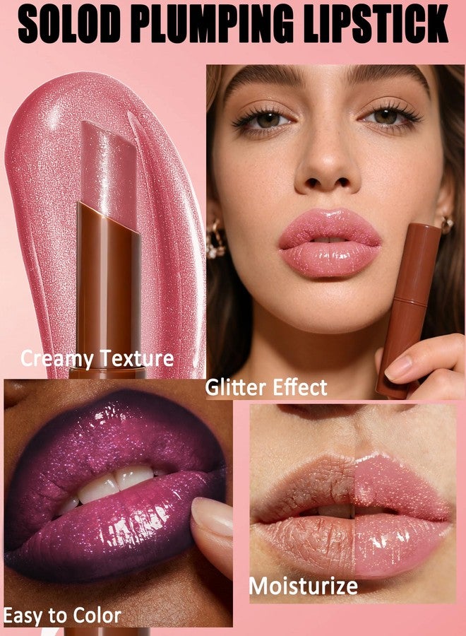 Lestpola Lip Combo Set, Brown Matte Lip Liner Pencil & Pink Glitter Lipstick Kit, High Shine Highly Pigmented, Nourishing Moisturizing, Long Lasting Plumping Shimmer Lips Gloss Stain, Makeup Gift for Women-01 - Image 5