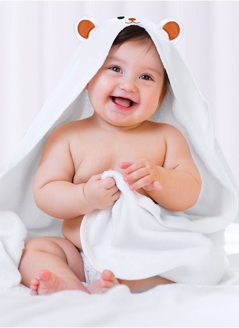 Generic - Hooded Towel - Rayon Made from Bamboo, Soft Bath Towel with Bear Ears for Babie, Toddler, Infant - Ultra Absorbent, Baby Stuff Shower Gifts for Boy and Girl - Image 1