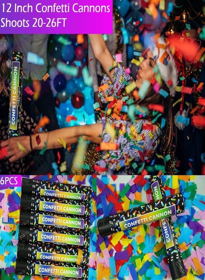 OceanWings Confetti Cannons 16 Inch Colorful Confetti Poppers Party Poppers for Wedding Celebration Birthday Party Baby Shower Decorations Christmas New Year Graduation 6 Pack - Image 4