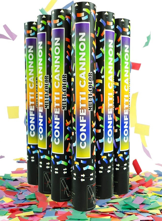 OceanWings Confetti Cannons 16 Inch Colorful Confetti Poppers Party Poppers for Wedding Celebration Birthday Party Baby Shower Decorations Christmas New Year Graduation 6 Pack - Image 1